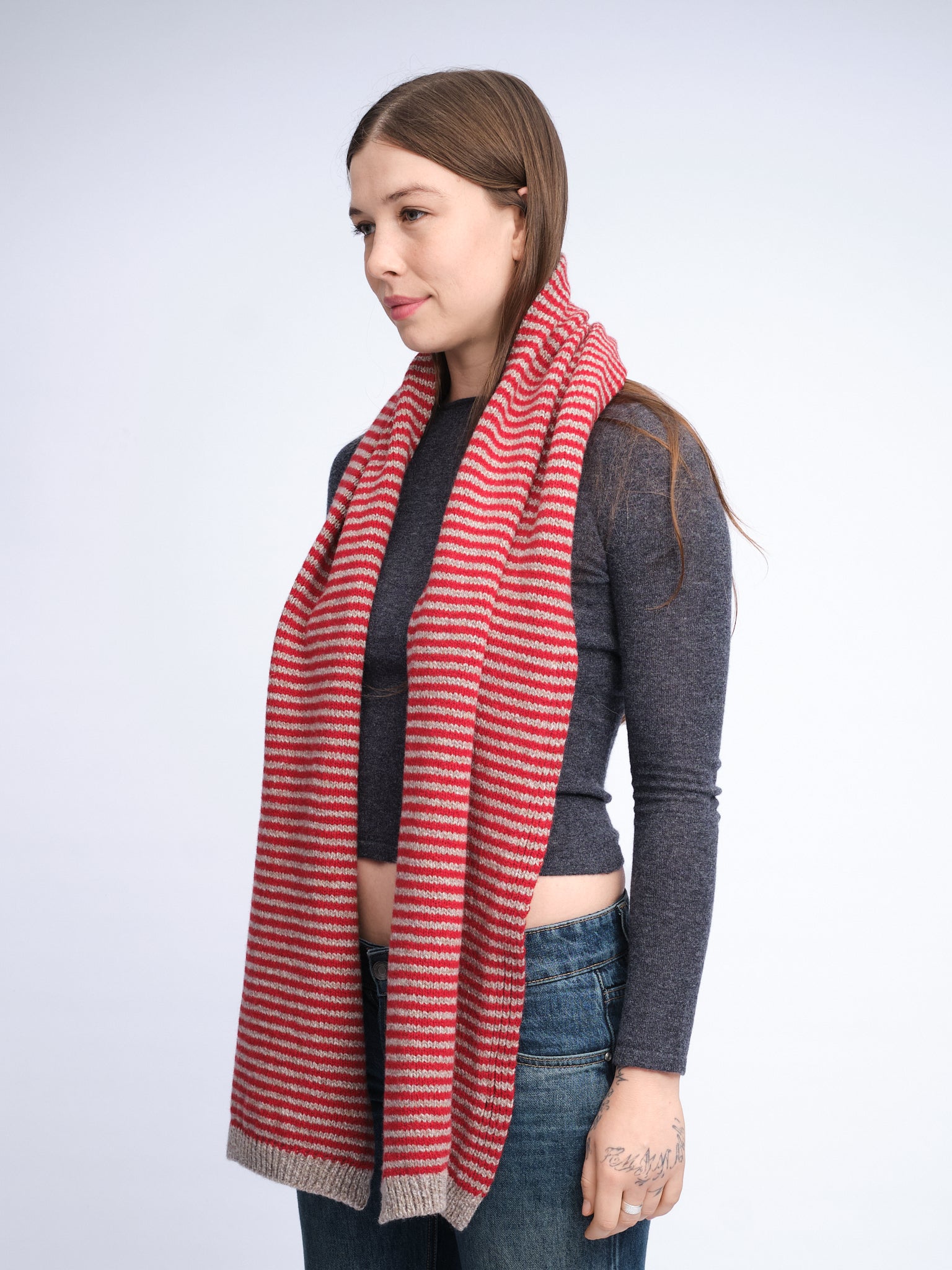 Merino Cashmere Stripe Scarf