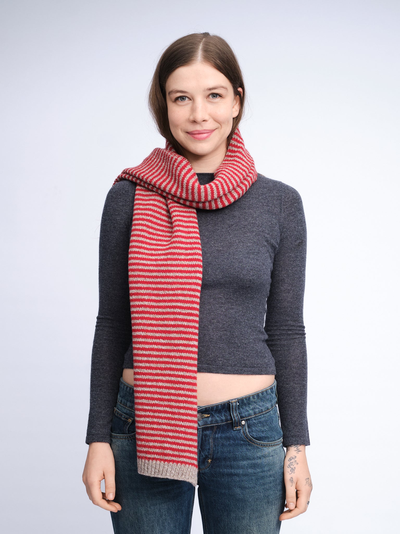 Merino Cashmere Stripe Scarf