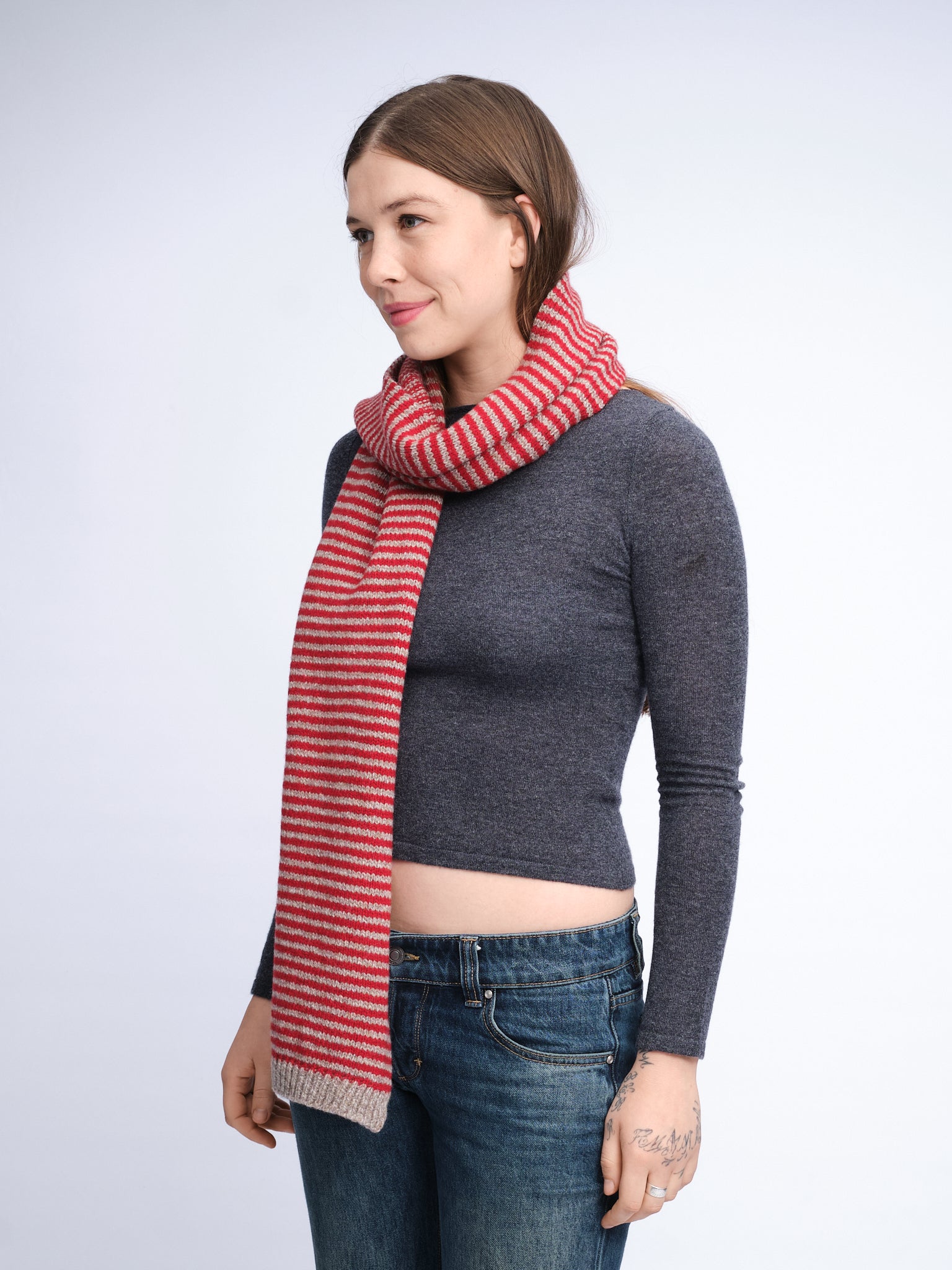Merino Cashmere Stripe Scarf