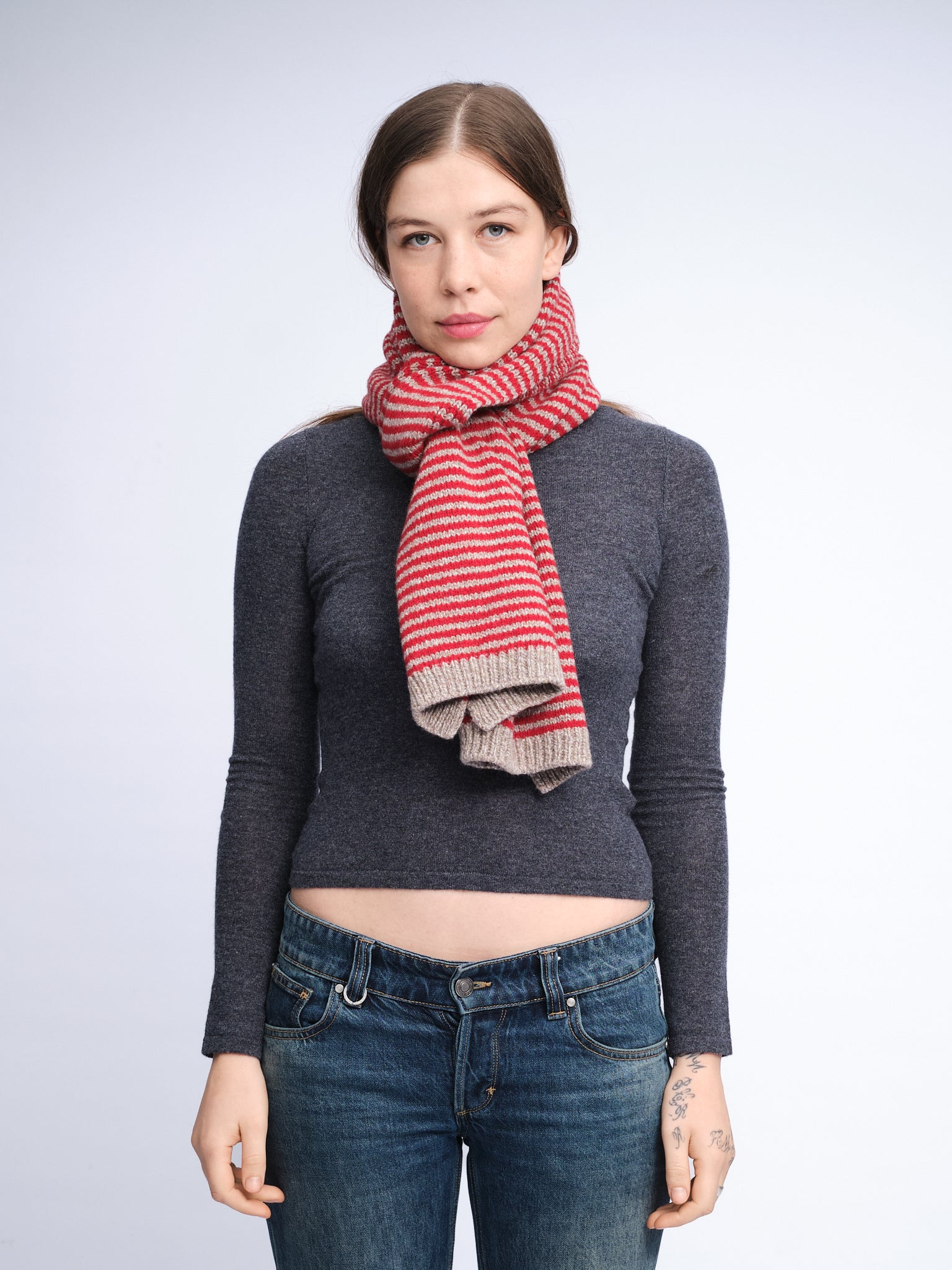 Merino Cashmere Stripe Scarf