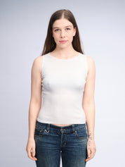 Tanktop mit U-Boot-Ausschnitt | Weiß