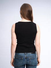 Tanktop mit U-Boot-Ausschnitt | Schwarz