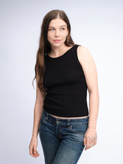 Tanktop mit U-Boot-Ausschnitt | Schwarz