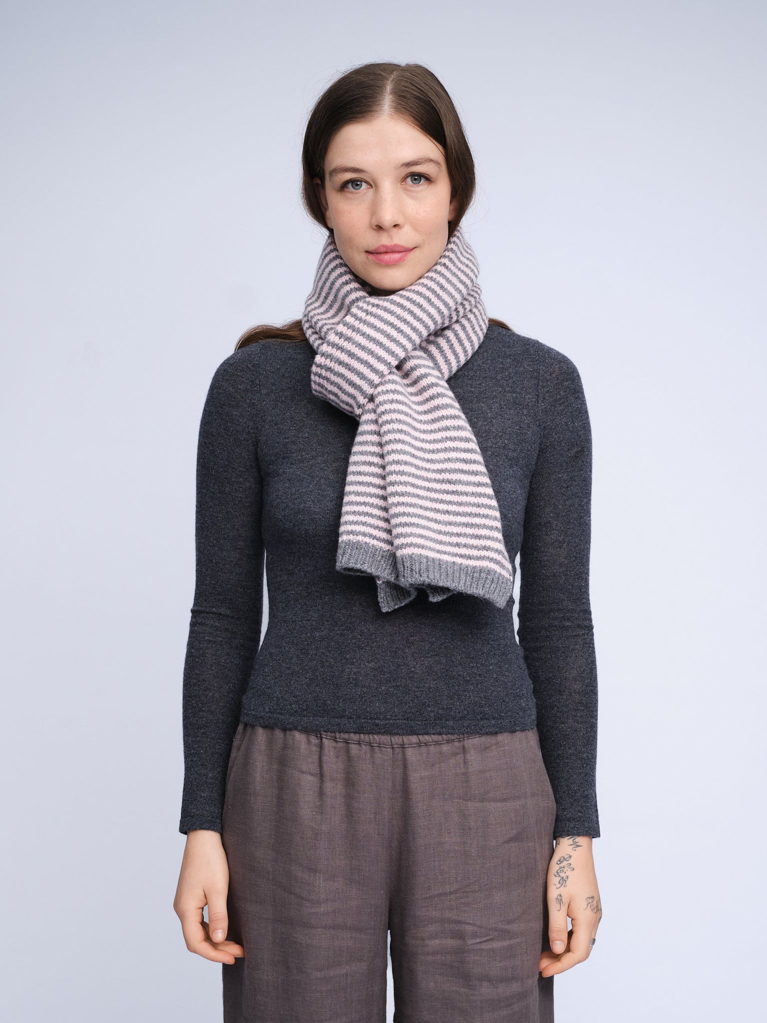 Merino Cashmere Stripe Scarf