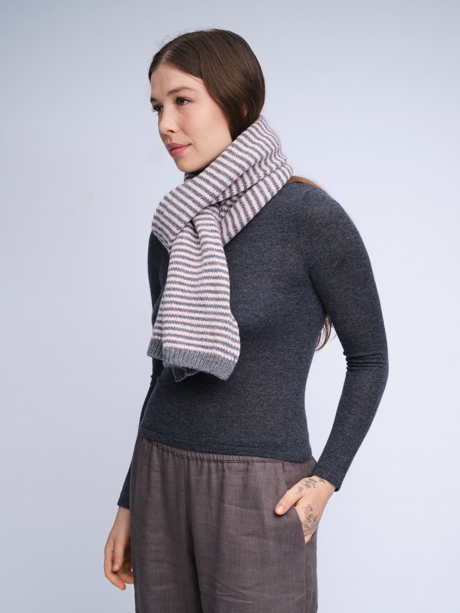 Merino Cashmere Stripe Scarf