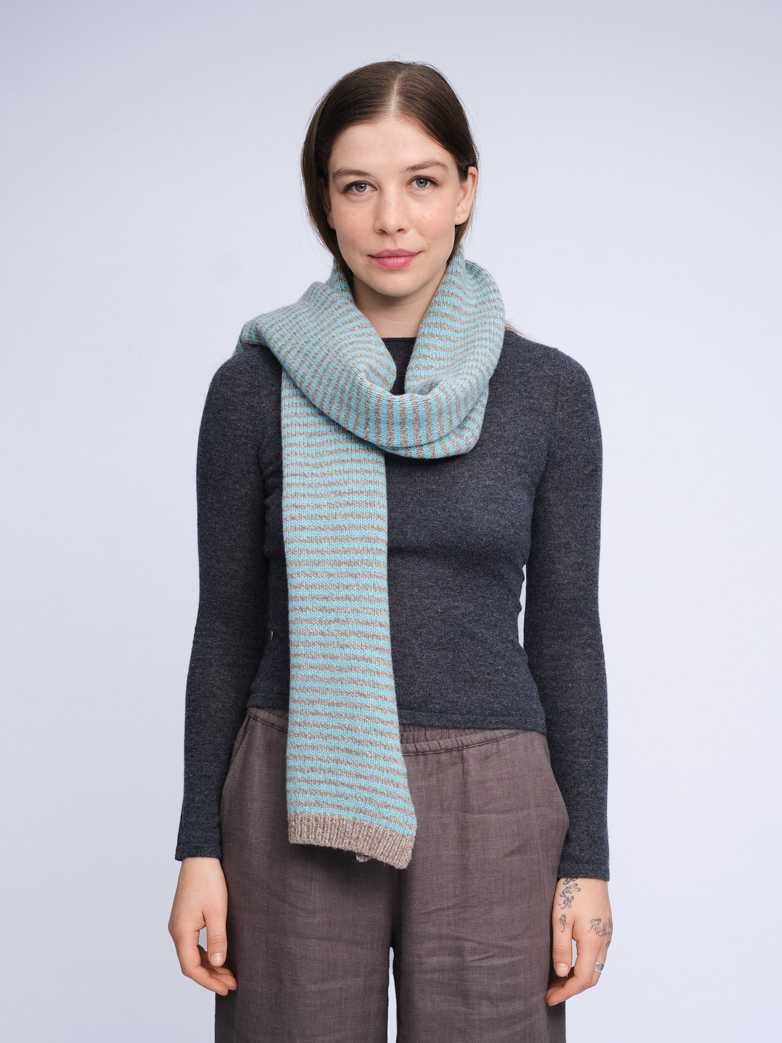Merino Cashmere Stripe Scarf