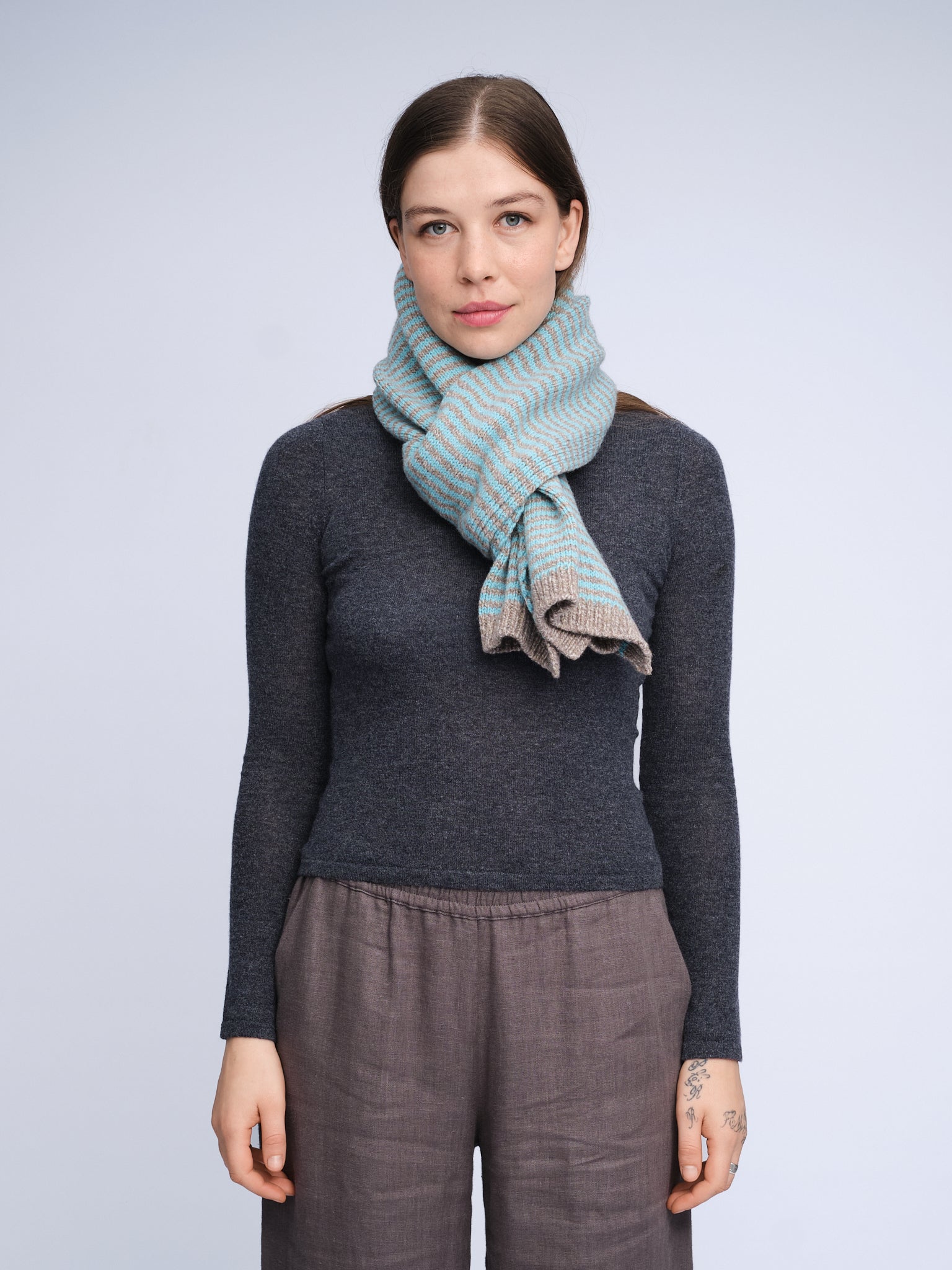 Merino Cashmere Stripe Scarf