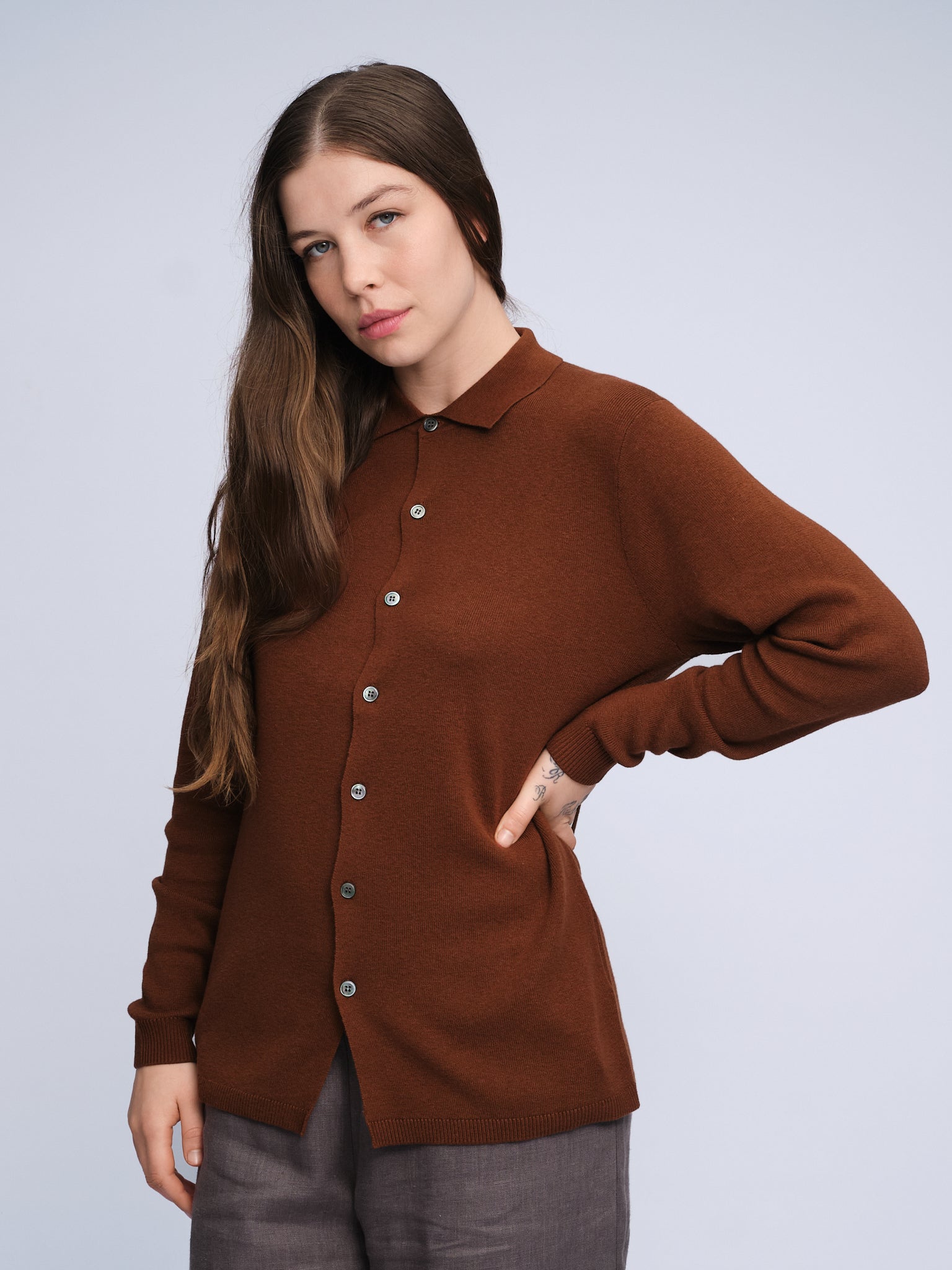Strickhemd | Braun