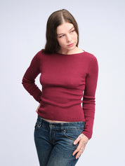 Bootshals-T-Shirt | Pflaume