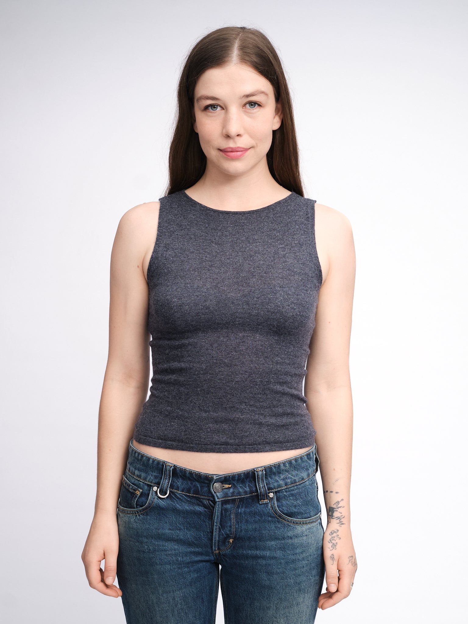 Kaschmir-Seide Tanktop mit U-Boot-Ausschnitt