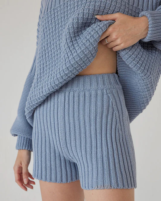 Pilnatis Cotton Shorts | Blue Mist