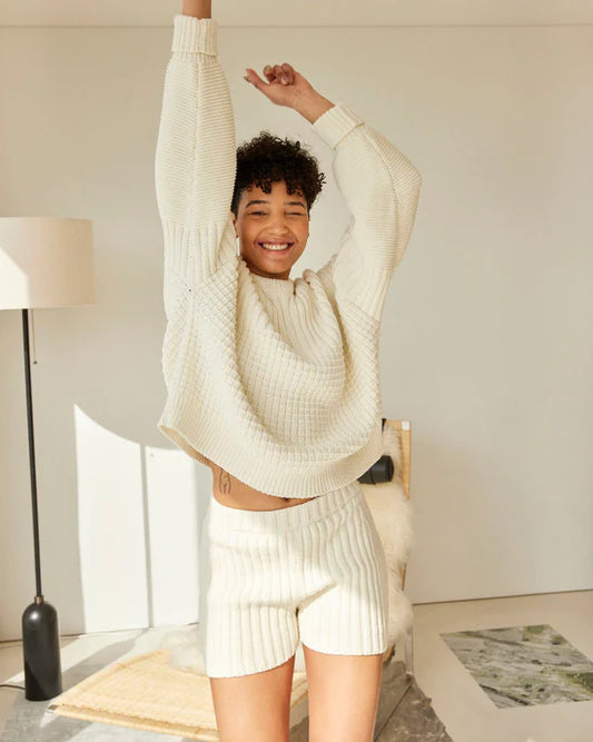 Delčia Cotton Sweater | White