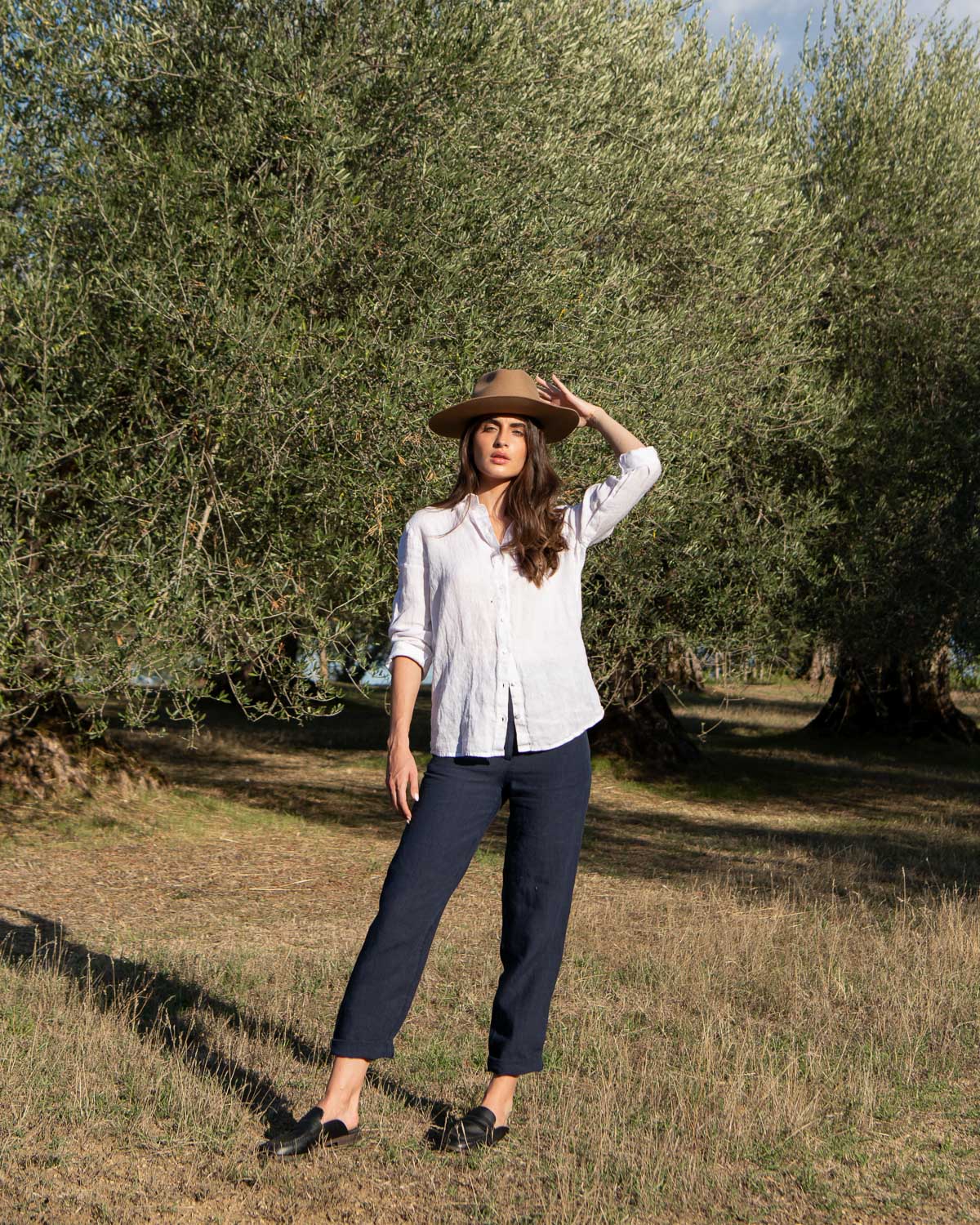 Tailored Straight Linen Pants ANNA