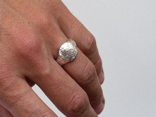 Liquify ~ Large Melt Signet | Sterling Silver
