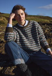 Interrupted Stripe Jumper | Olive Bush