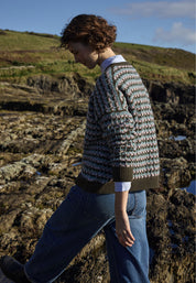Interrupted Stripe Jumper | Olive Bush