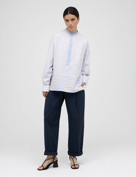 Mandarin-Style Collar Shirt