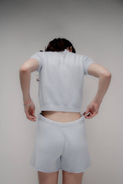 Fine cotton shorts | Sky Blue