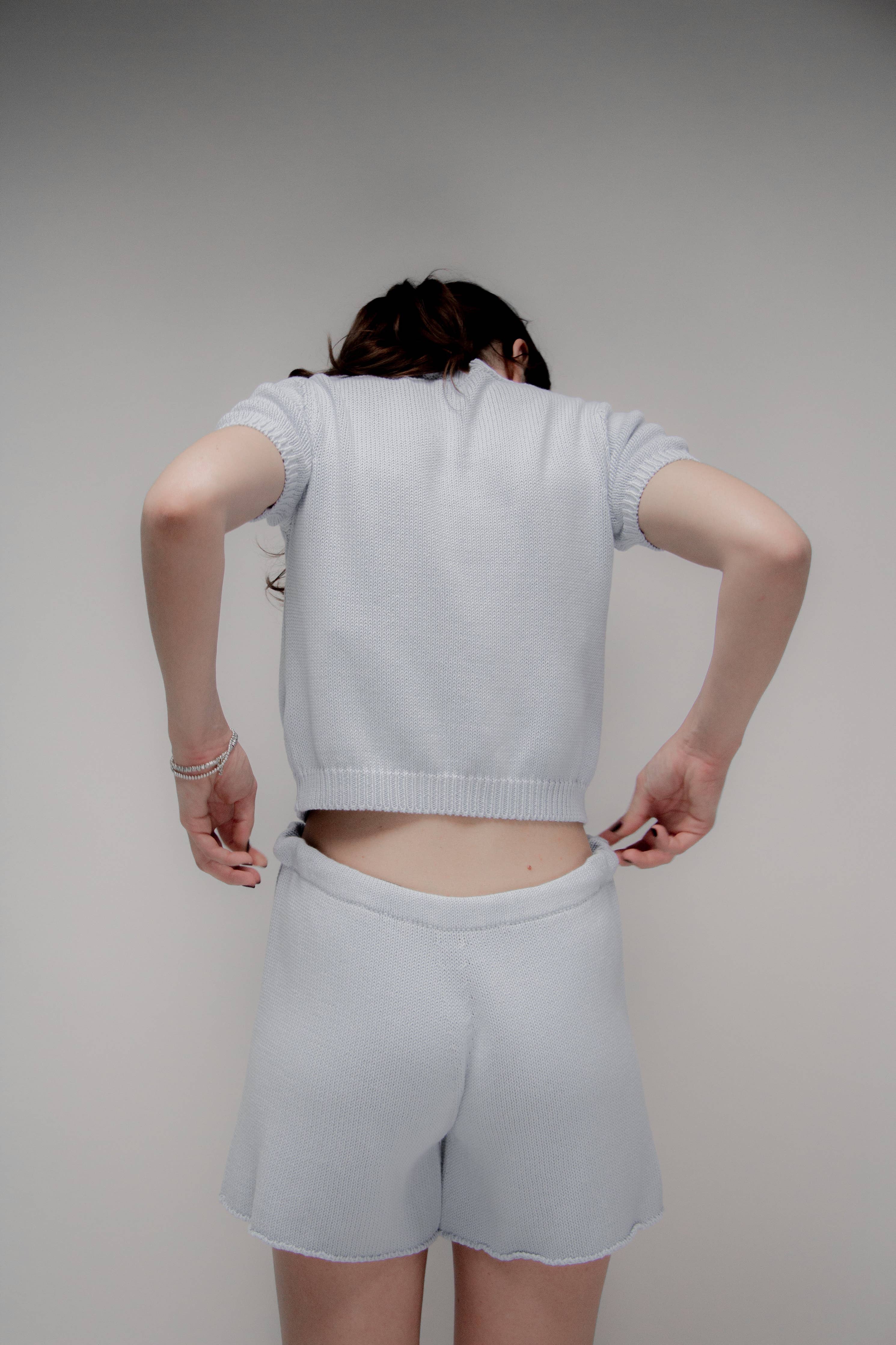 Fine cotton shorts | Sky Blue