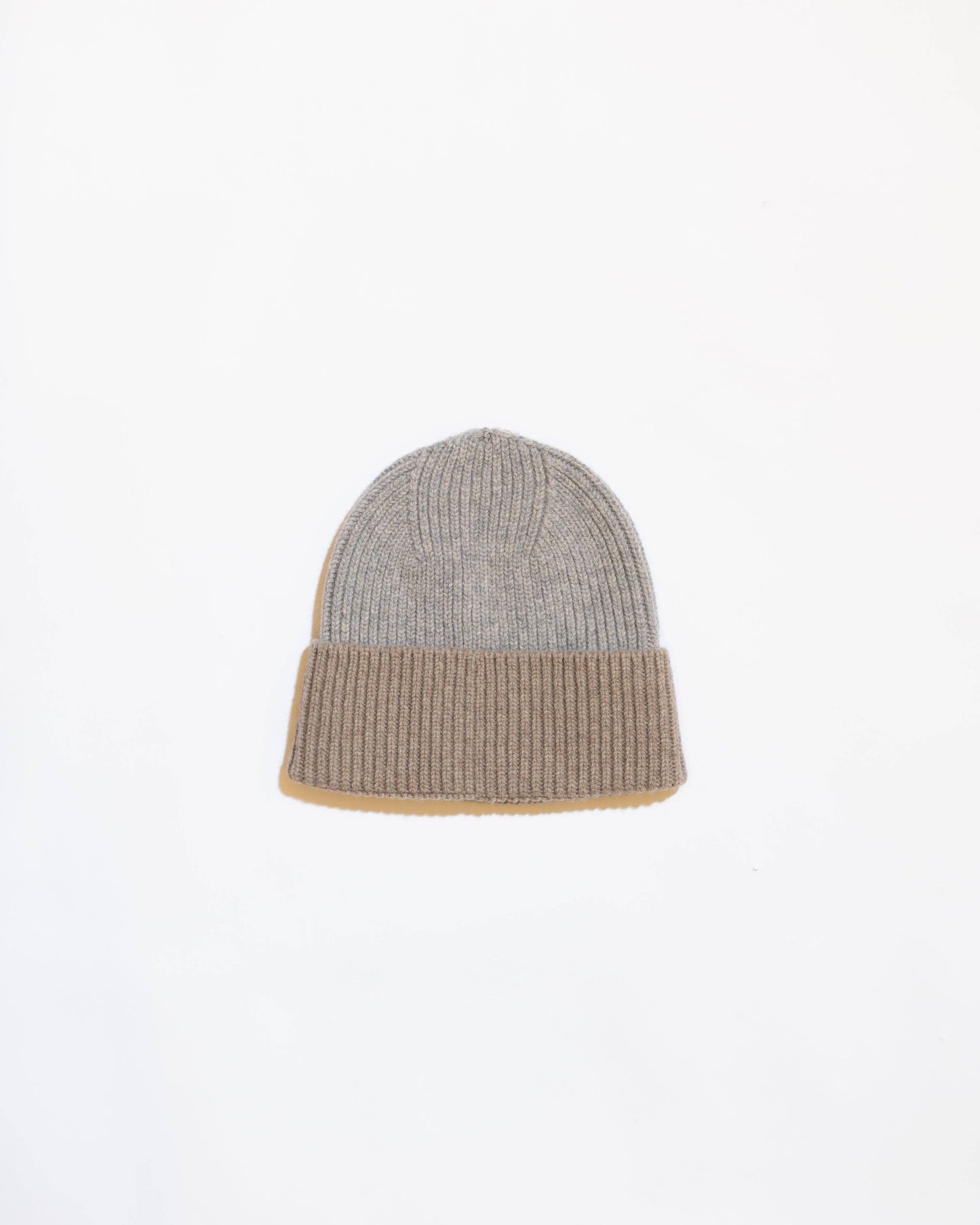 Two Tone Hat • Supersoft Lambswool • Mushroom • Light Grey