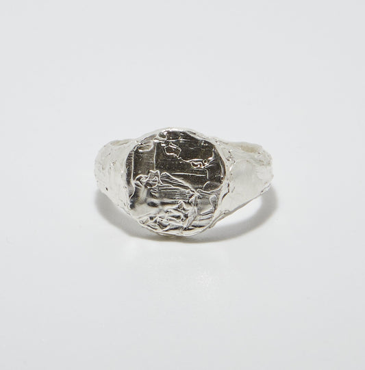 Liquify ~ Large Melt Signet | Sterling Silver