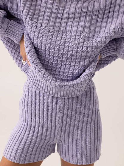 Pilnatis Shorts: 100% Cotton Lilac Shorts 