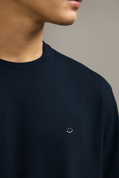 Classic smiley crew t-shirt | Navy