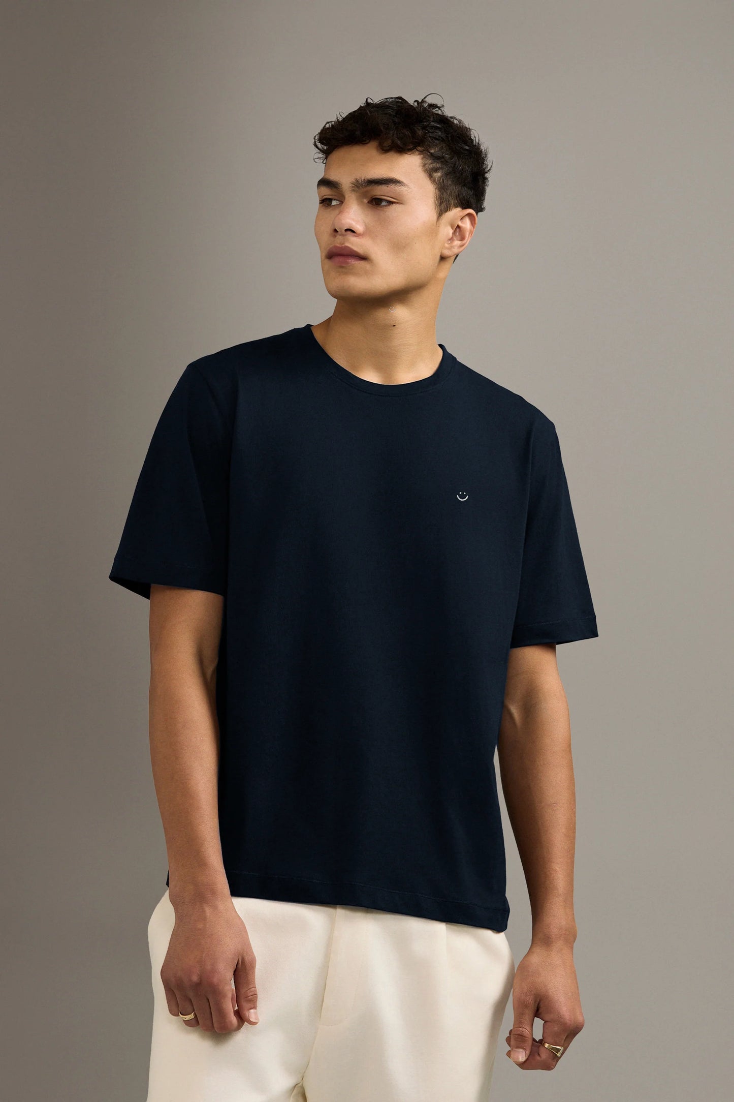 Classic smiley crew t-shirt | Navy