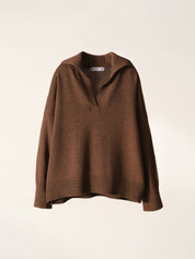 Kaschmir-Mix Relaxed Polo | Tabak