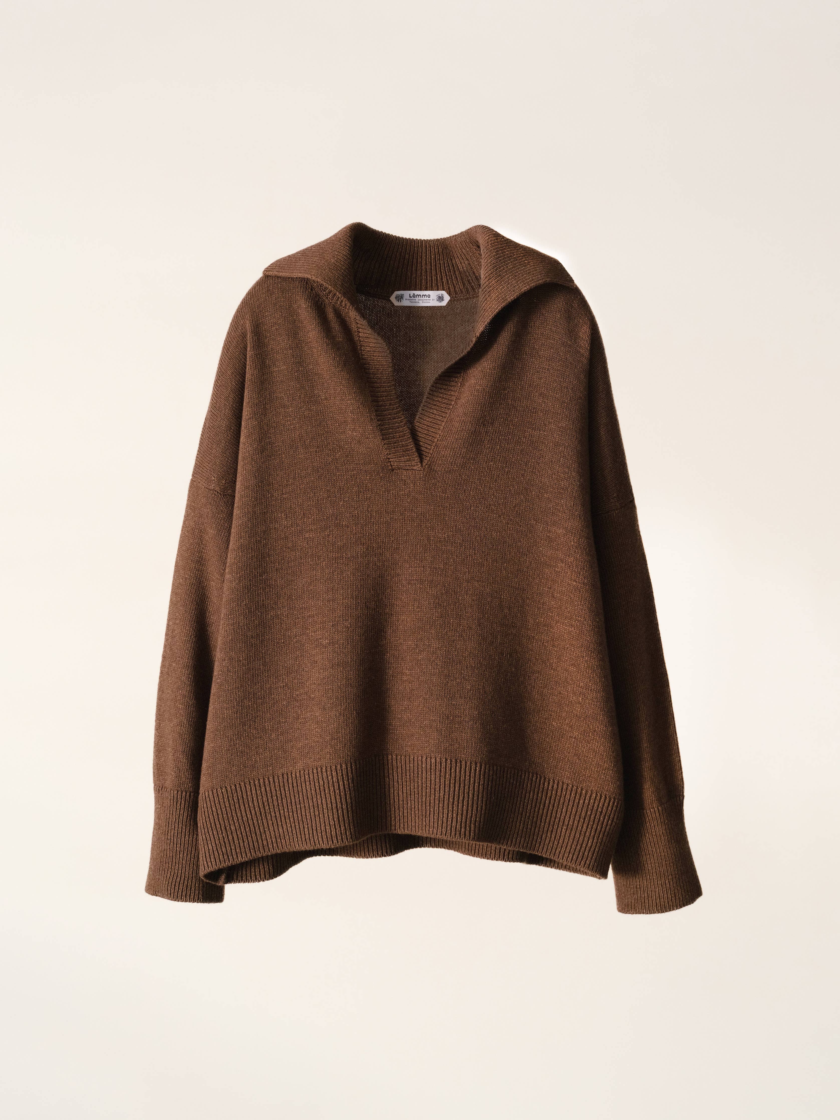 Kaschmir-Mix Relaxed Polo | Tabak