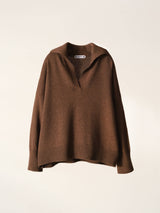 Kaschmir-Mix Relaxed Polo | Tabak