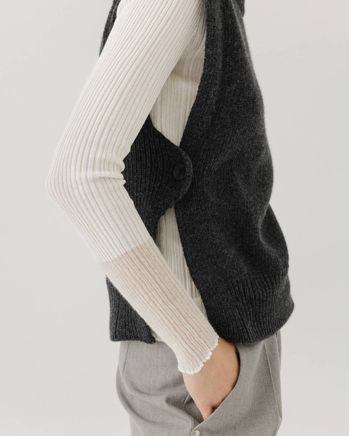 Giria: Charcoal Wool Vest