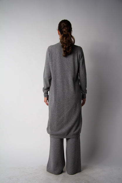 Cashmere Mix Long Fine Cardigan