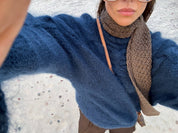 Jūra: Handmade Midnight Blue Silk & Mohair Sweater