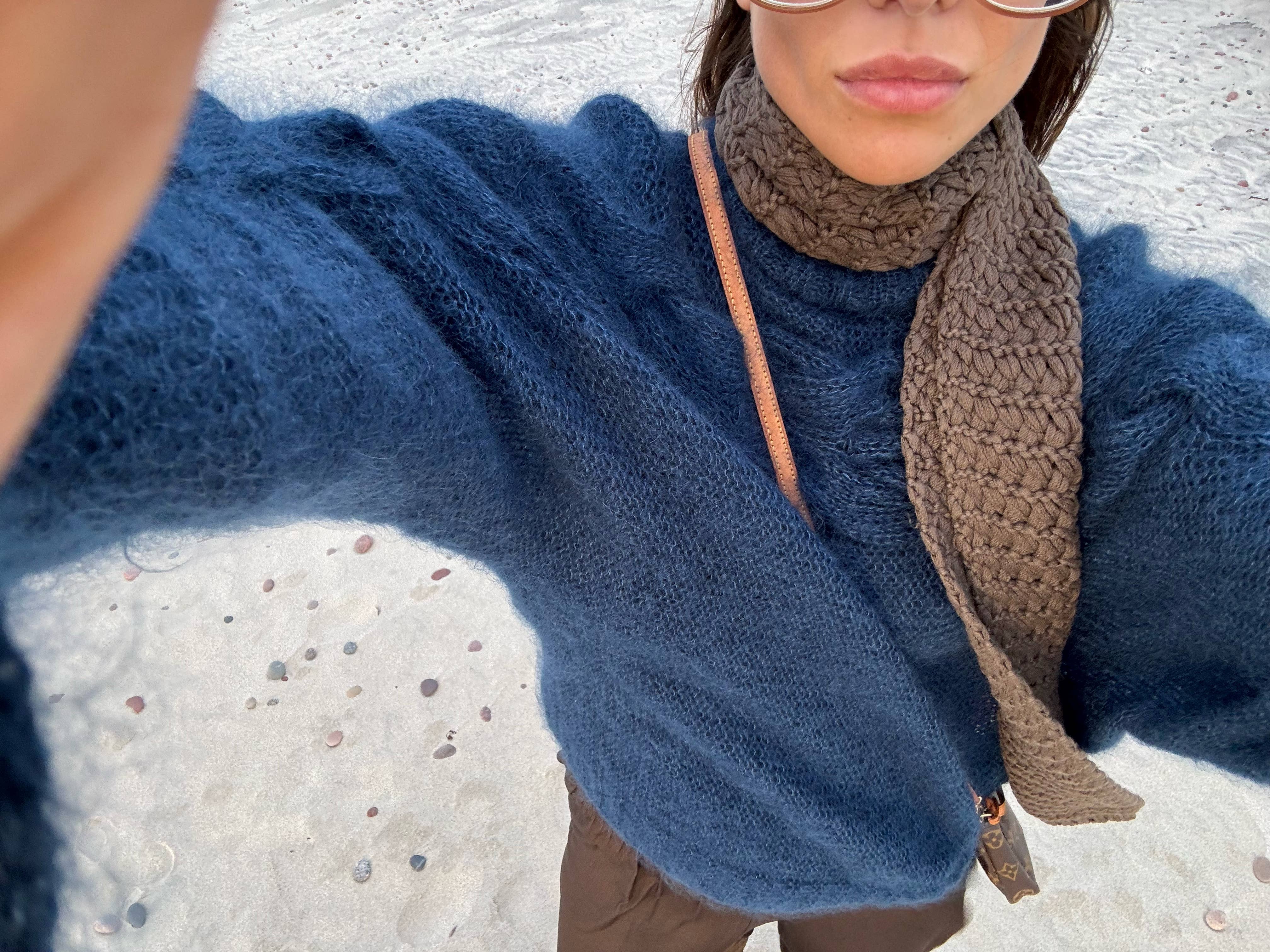 Jūra: Handmade Midnight Blue Silk & Mohair Sweater