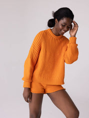 Delčia Cotton Sweater | Orange