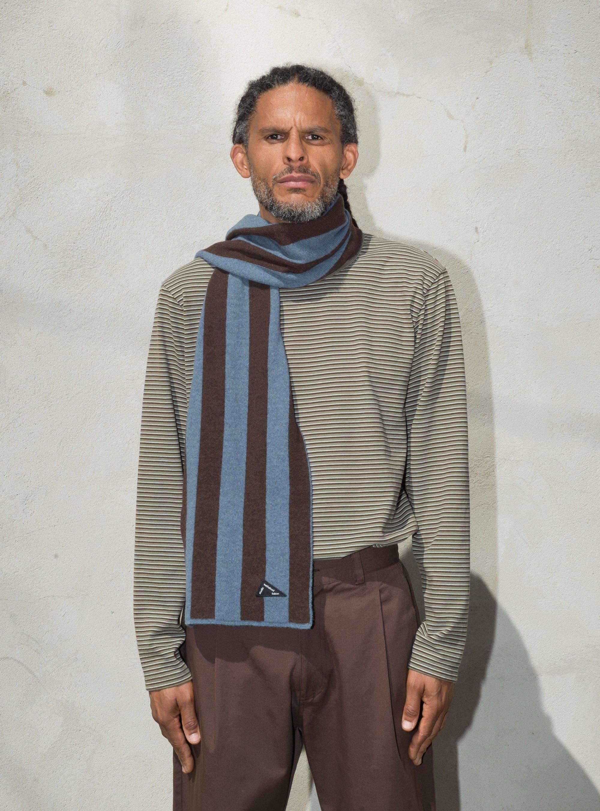 Stripes knitted scarf