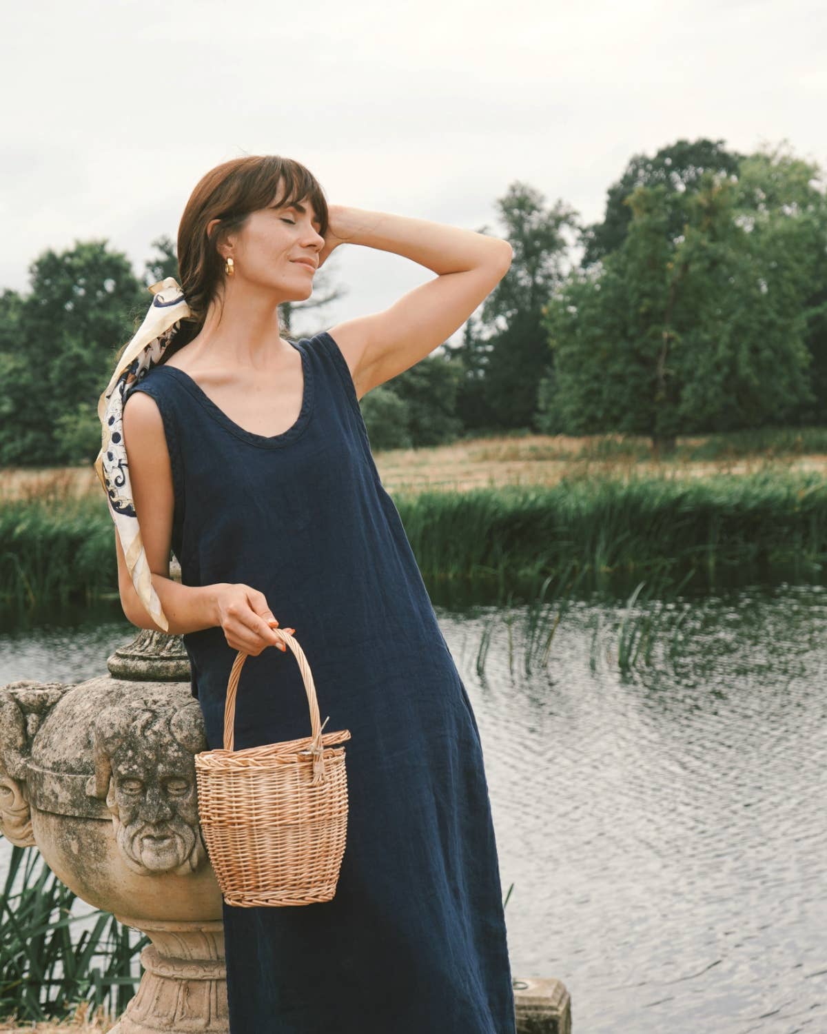 Nida - Linen Dress | Navy