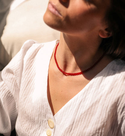 Mina Necklace in Red Algae